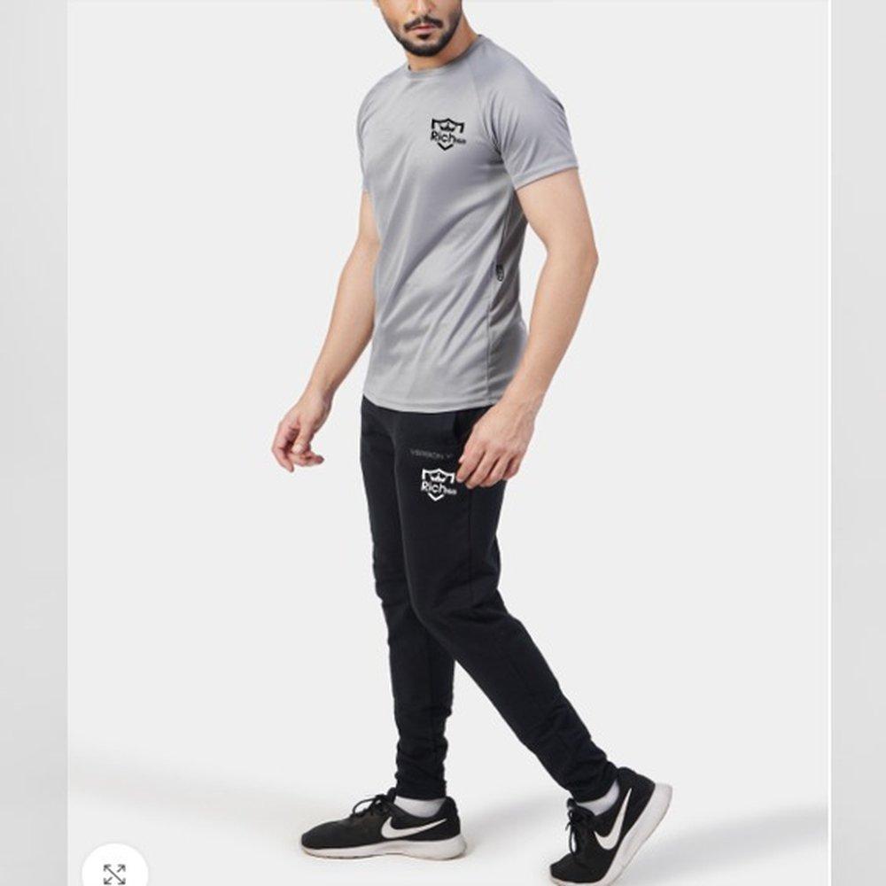 2 pcs men's Jersey printed track suit