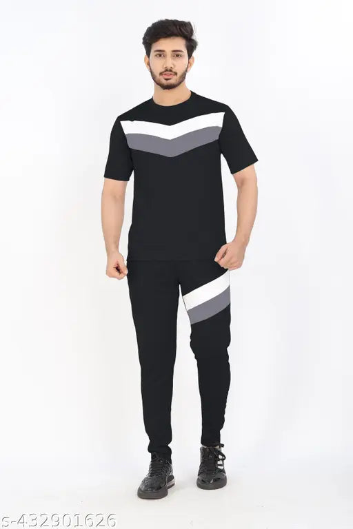 2 pcs men's Jersey printed track suit