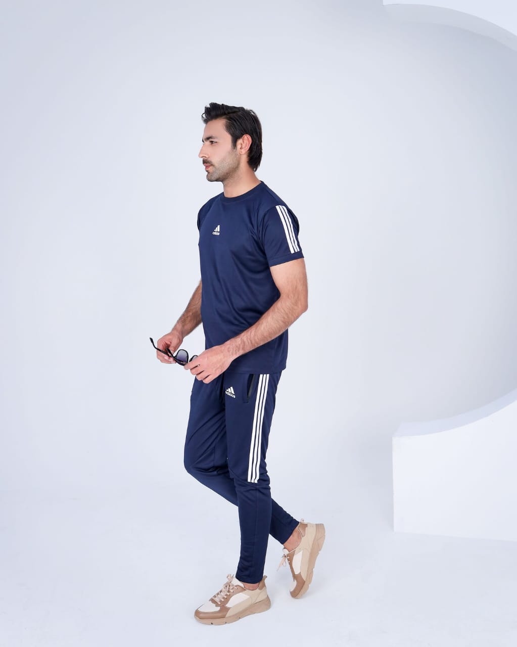2 pcs men's Jersey printed track suit