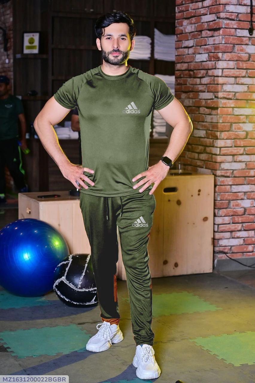 2 pcs men's Jersey printed track suit