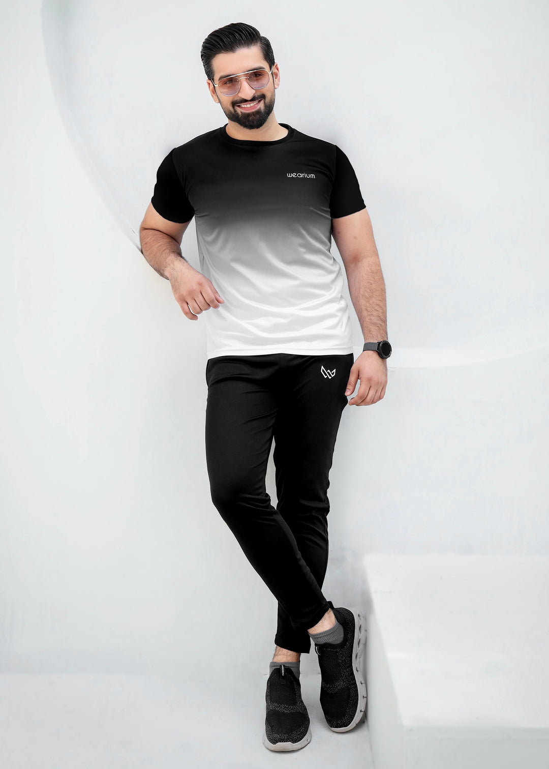 2 pcs men's Jersey printed track suit